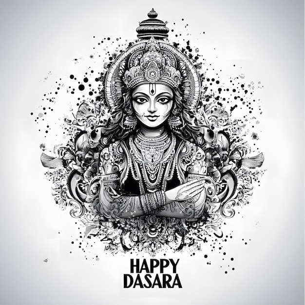 Happy Dasara Elegant and Modern Durga Maa Poster for Dasara