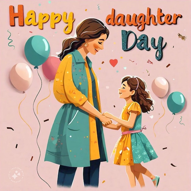 Photo happy daughter day