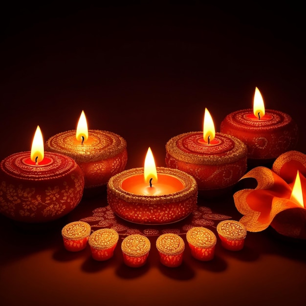 Happy Deepavali of candlelight or oil lamp