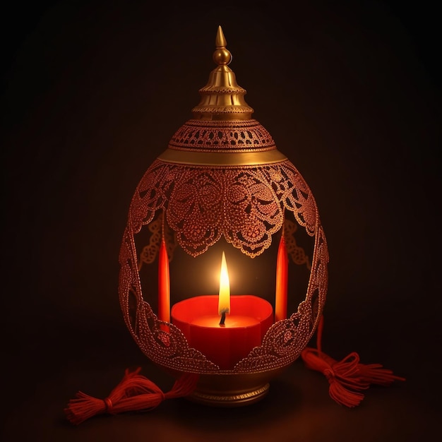 Happy Deepavali of candlelight or oil lamp