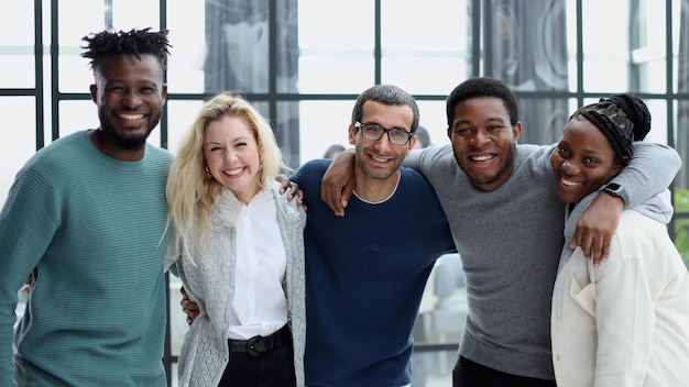 Happy diverse professional business team in casual wear