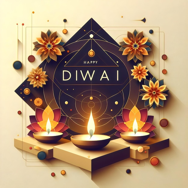 Happy Diwali abstract background generative with Ai