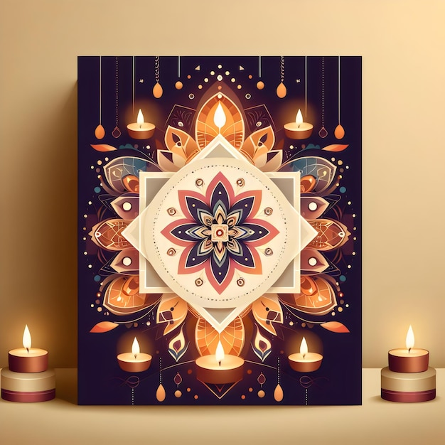 Happy Diwali abstract background generative with Ai