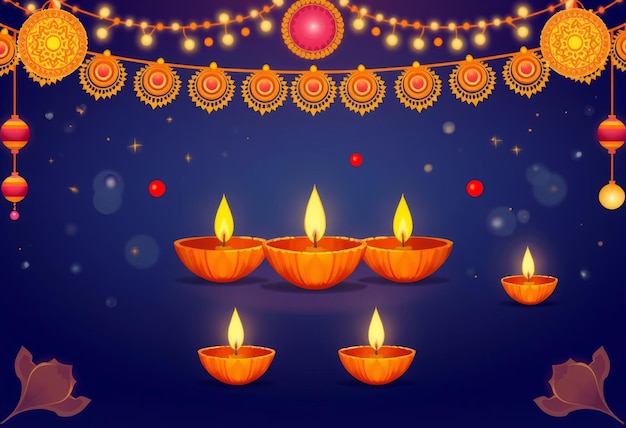 Photo happy diwali banner and diwali wishes