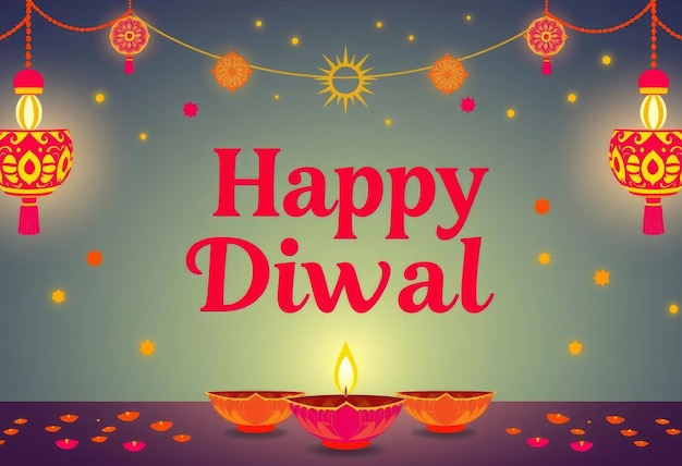 Photo happy diwali banner and diwali wishes