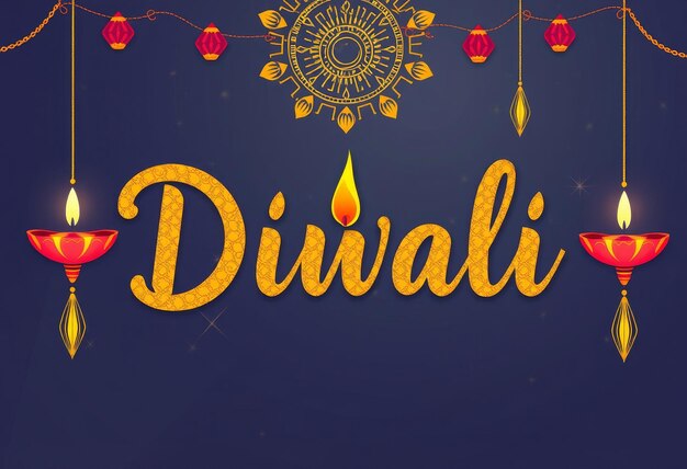 Photo happy diwali banner and diwali wishes