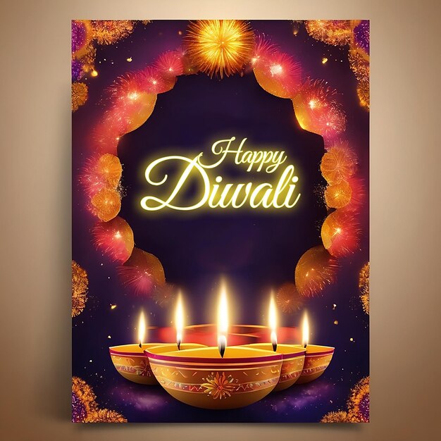 Photo happy diwali celebration beautiful background