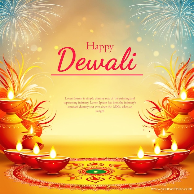 Happy diwali festival card background diwali