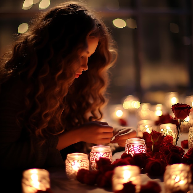 Happy diwali festival female celebrating diwali with full of happiness female Celebratiing diyas