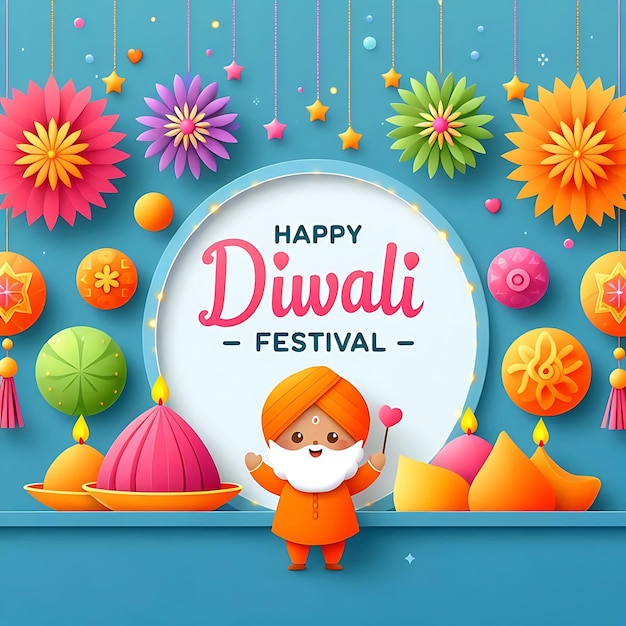 Photo happy diwali festival illustration