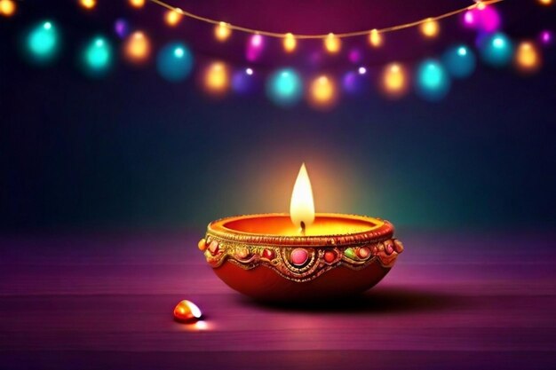 Happy Diwali festival of lights colorful banner template with lights celebration