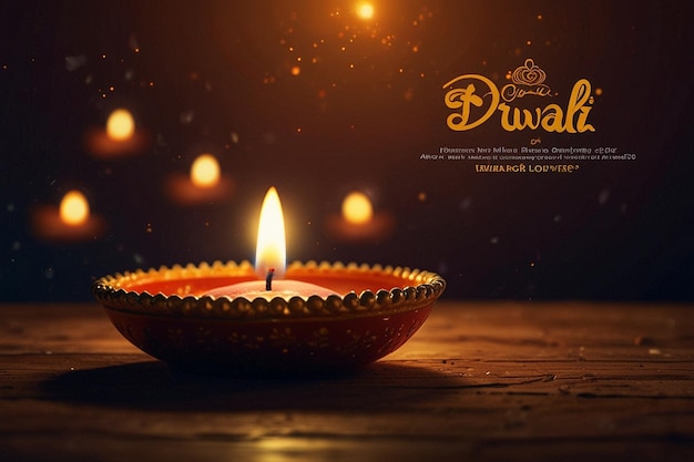 Happy Diwali festival of lights colorful banner template