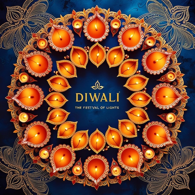 Photo happy diwali festival of lights colorful