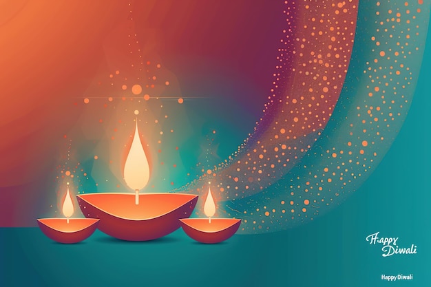 Happy Diwali graphic of Diya lantern Indian festival of lights