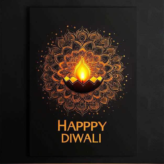 Photo happy diwali greeting card design template