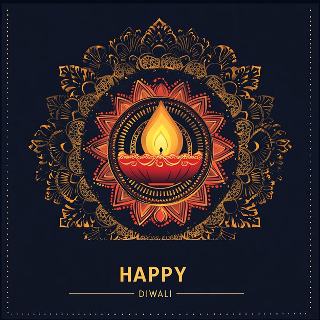 Photo happy diwali greeting card design template