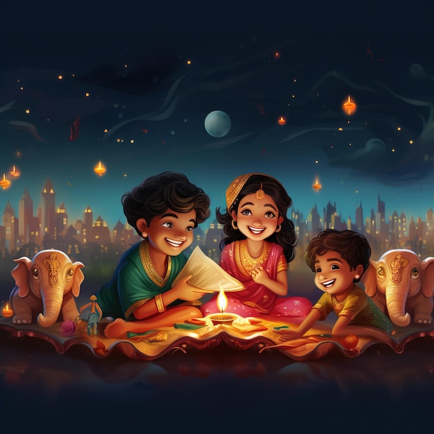 Happy Diwali illustration Of Burning Diya On Happy Diwali Diwali Celebration Festival Of Lights With Background