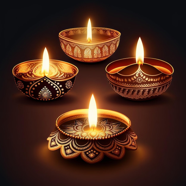 Happy Diwali A traditional Indian festival Diwali festival holiday design Generative Ai