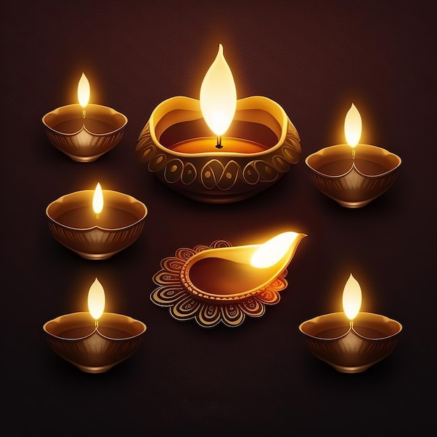 Happy Diwali A traditional Indian festival Diwali festival holiday design Generative Ai