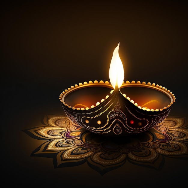 Happy Diwali A traditional Indian festival Diwali festival holiday design Generative Ai