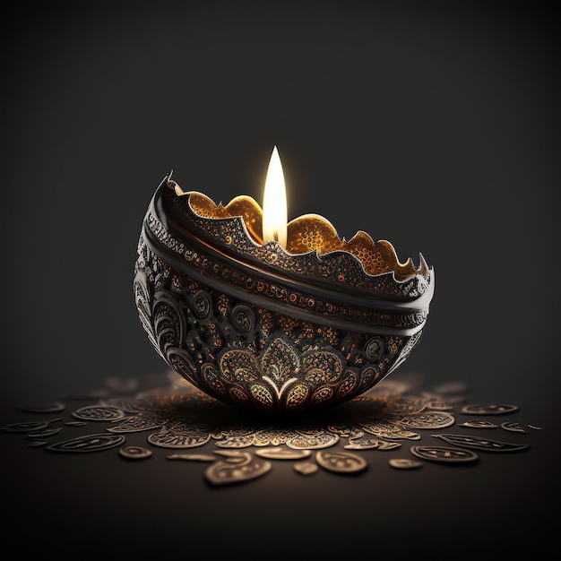 Happy Diwali A traditional Indian festival Diwali festival holiday design Generative Ai