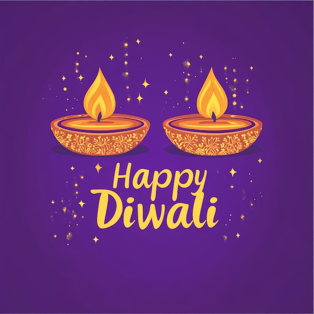 Photo happy diwali with purple background