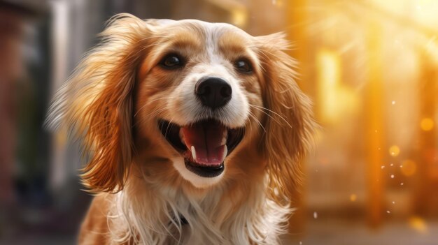 A happy dog's smile radiates pure joy