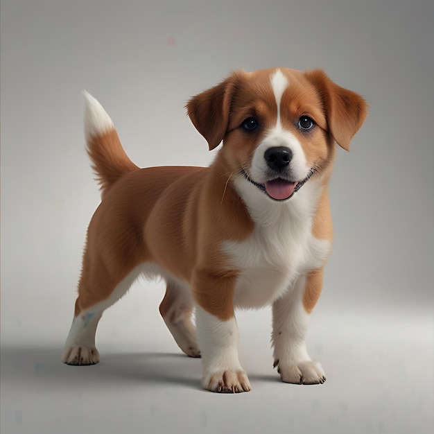 Happy Dog with Bright Eyes and Fluffy Fur