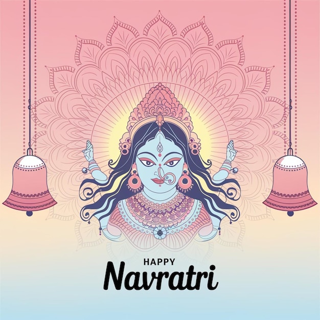 Photo happy durga puja and happy navratri religious festival celebration background