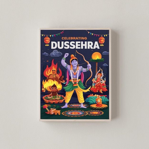 Photo happy dussehra illustration