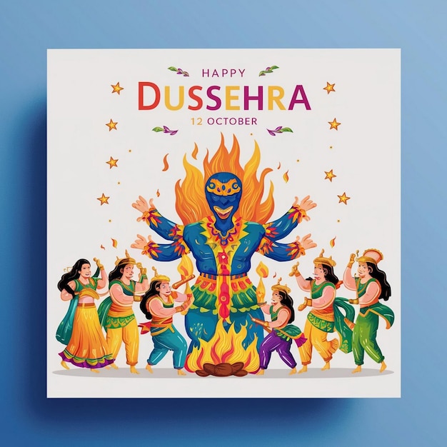 Photo happy dussehra illustration