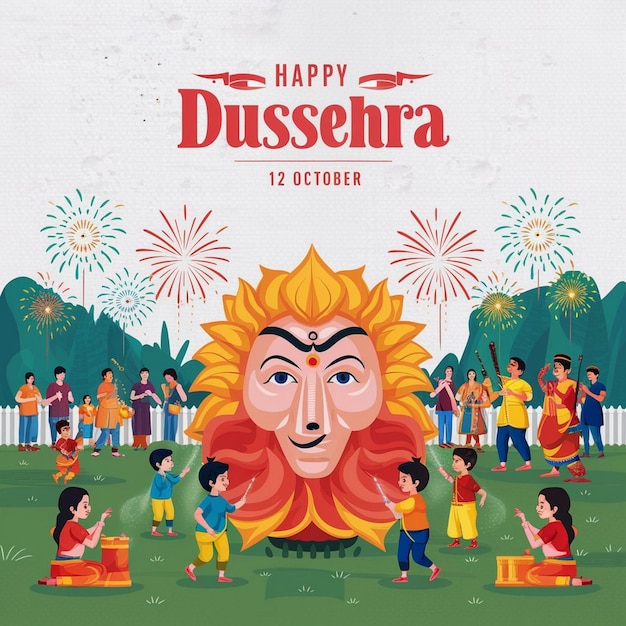 Photo happy dussehra illustration