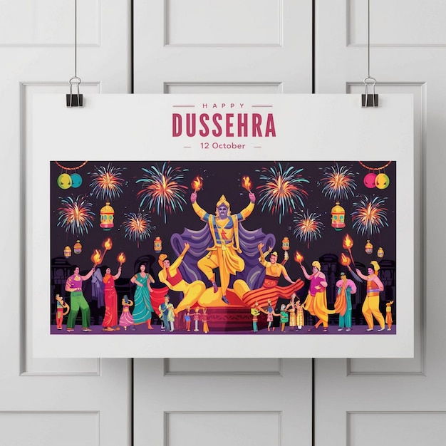 Photo happy dussehra illustration