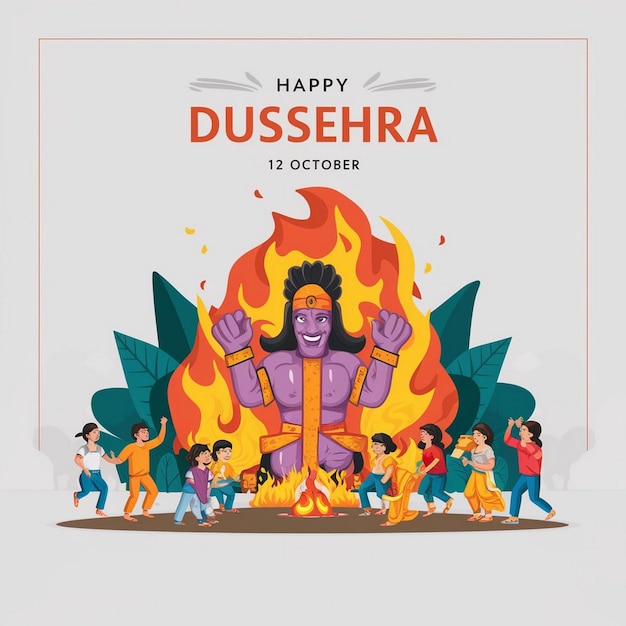 Photo happy dussehra illustration