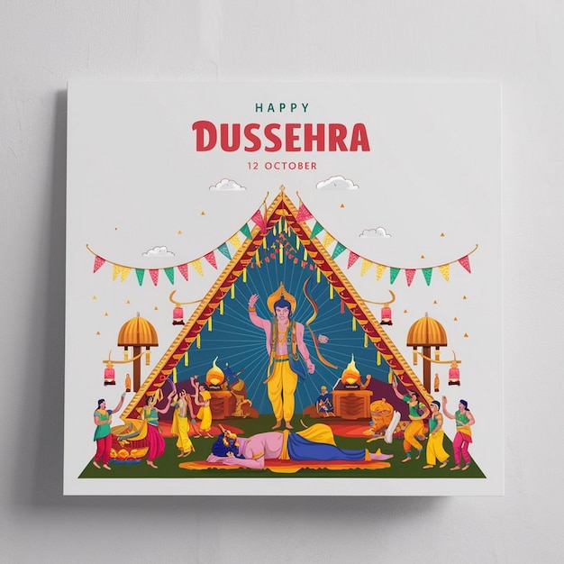 Happy Dussehra Illustration