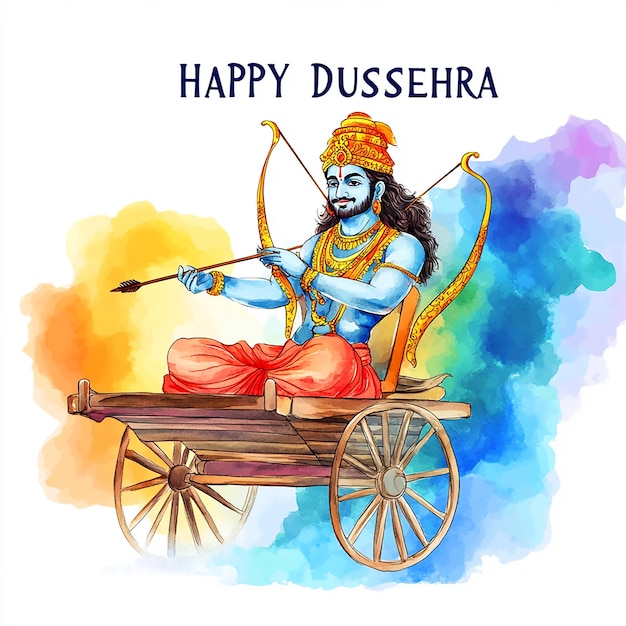 Photo happy dussehra ravana dahan and vijayadashami with lord rama social media post template free