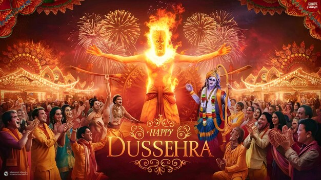 Photo happy dussehra religious festival of india background