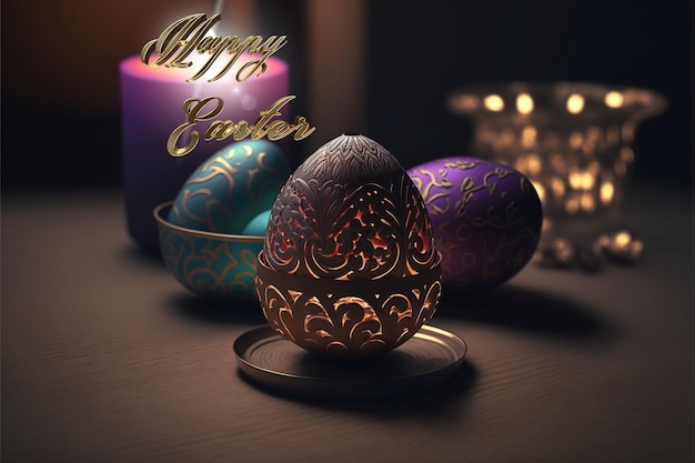 Happy Easter Congratulatory easter background Easter poster and banner template Greetings and presents for Easter Day Promotion and shopping template for Easte Luxury realistic creative