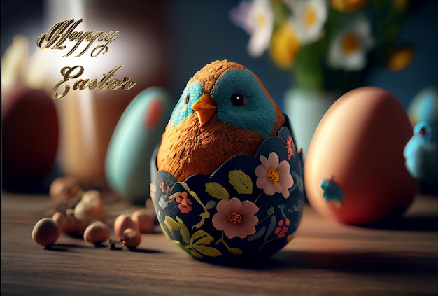 Happy Easter Congratulatory easter background Easter poster and banner template Greetings and presents for Easter Day Promotion and shopping template for Easte Luxury realistic creative