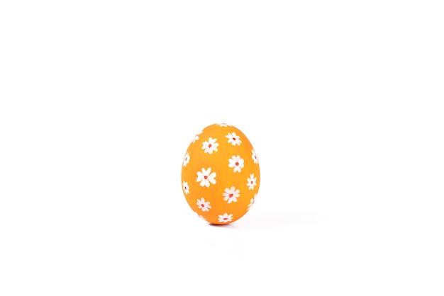 Happy easter, Easter painted egg isolated on white background.