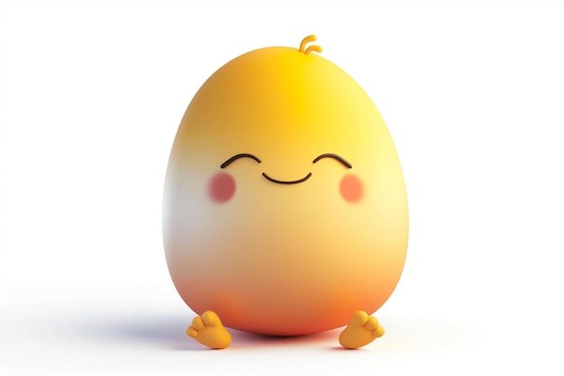 Happy easter egg on white background 3d render illustration