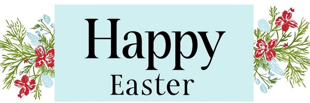 Photo happy easter lettering easter banner poster or greeting card