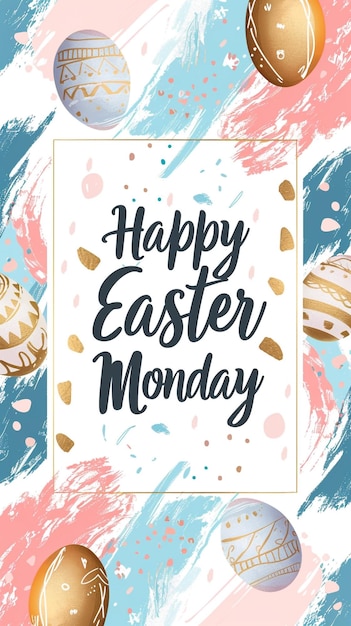 Happy Easter Monday Text illustration Design