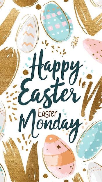 Happy Easter Monday Text illustration Design