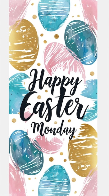 Happy Easter Monday Text illustration Design