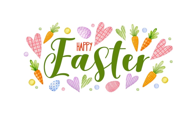 Happy easter watercolor background