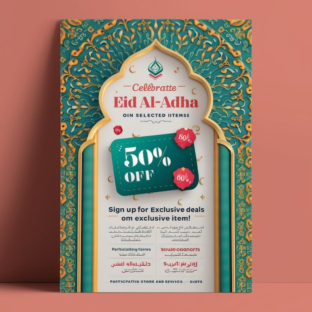 Photo happy eid al adha discount card template