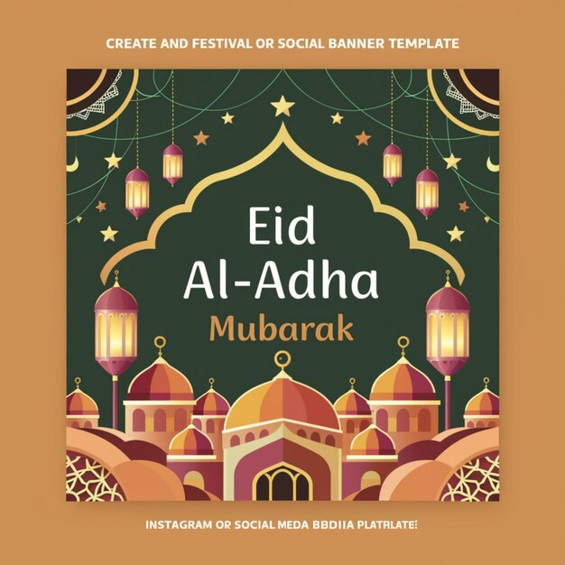 Happy Eid al Adha Mubarak Social Media Banner Template