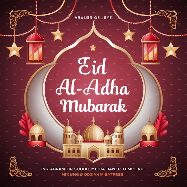 Happy Eid al Adha Mubarak Social Media Banner Template