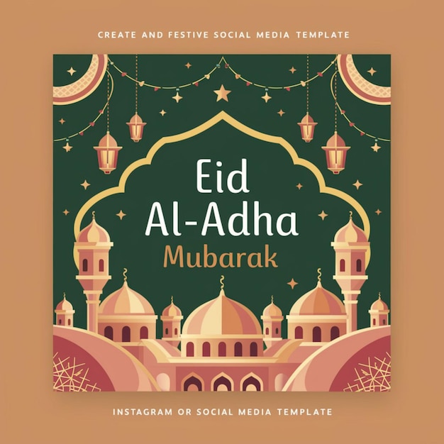 Happy Eid al Adha Mubarak Social Media Banner Template